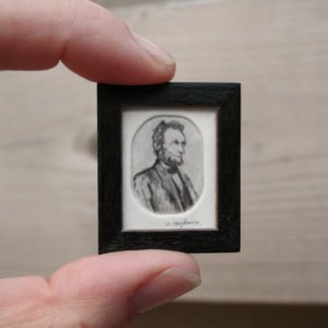 Miniatuur etsen van Diane Meyboom -Lincoln