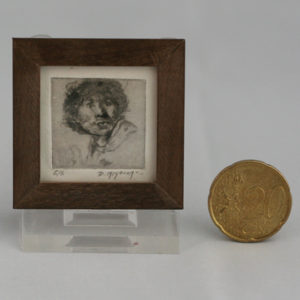 Miniatuur etsen van Diane Meyboom - portret rembrandt