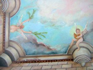 Plafondschilderingen van Diane Meyboom: Detail van De Stolp engelen - plafondschildering voor een Stolp poppenhuis