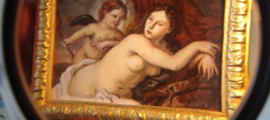 Venus en Amor - Miniatuur oliverf schilderij door Diane Meyboom