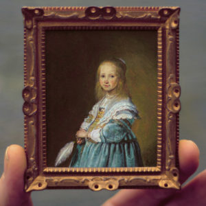 Miniatuur schilderij van het Meisje in blauw door Diane Meyboom. Origineel: Johannes Cornelisz. Verspronck